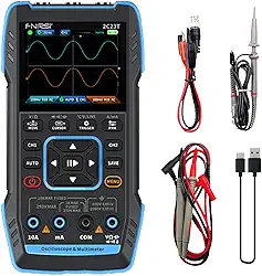 2C23T Multímetro Osciloscópio Digital Portátil + Gerador de Sinal de Função Mais recente Gerador de Sinal de Osciloscópio de Canal Duplo 3IN1 10MHZ * 2 50MS/s