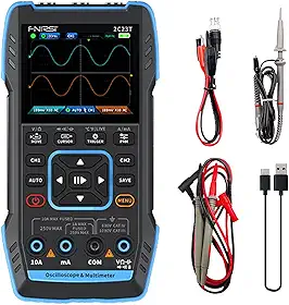 2C23T Multímetro Osciloscópio Digital Portátil + Gerador de Sinal de Função Mais recente Gerador de Sinal de Osciloscópio de Canal Duplo 3IN1 10MHZ * 2 50MS/s