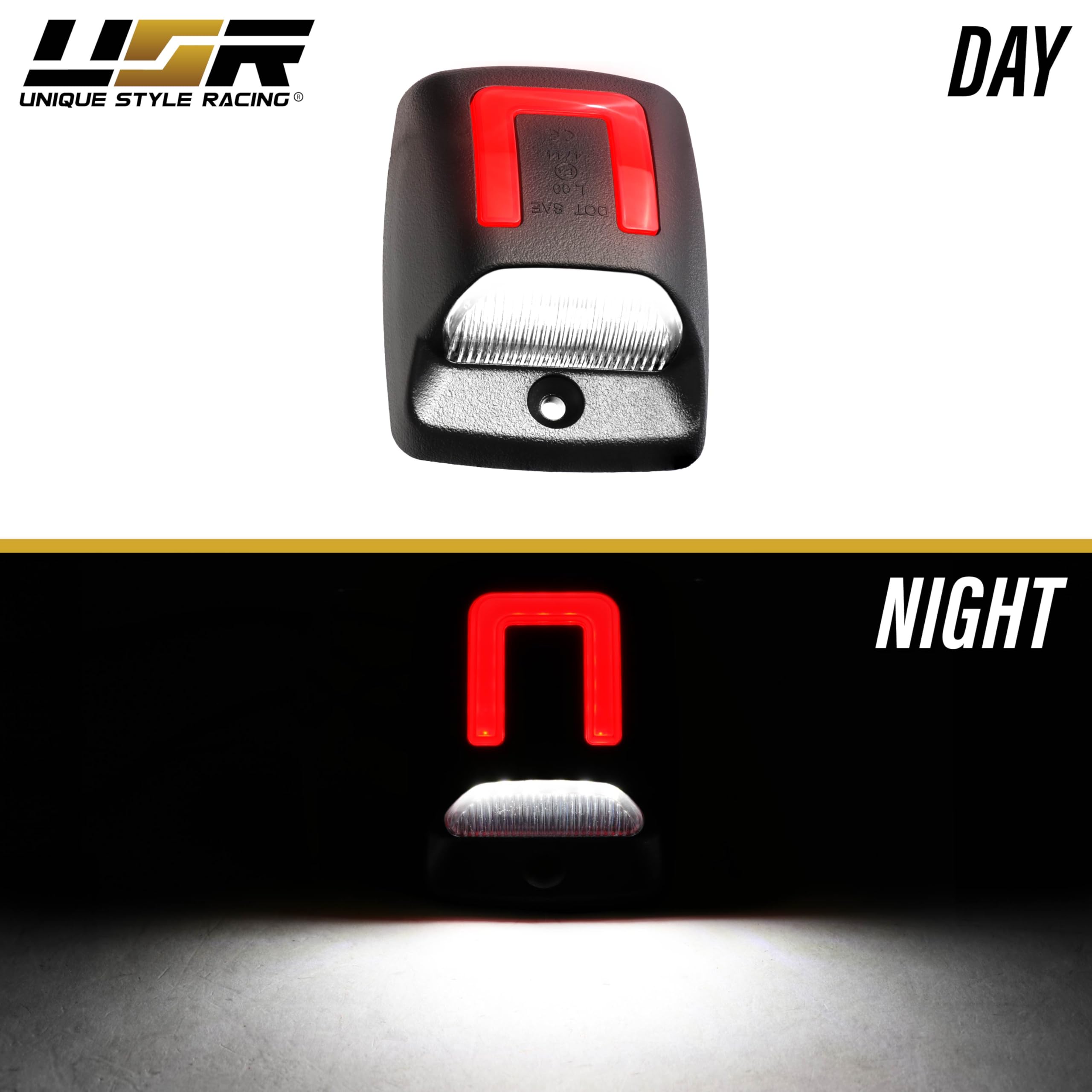 2x Red & White LED License Plate Lights For Toyota Tacoma