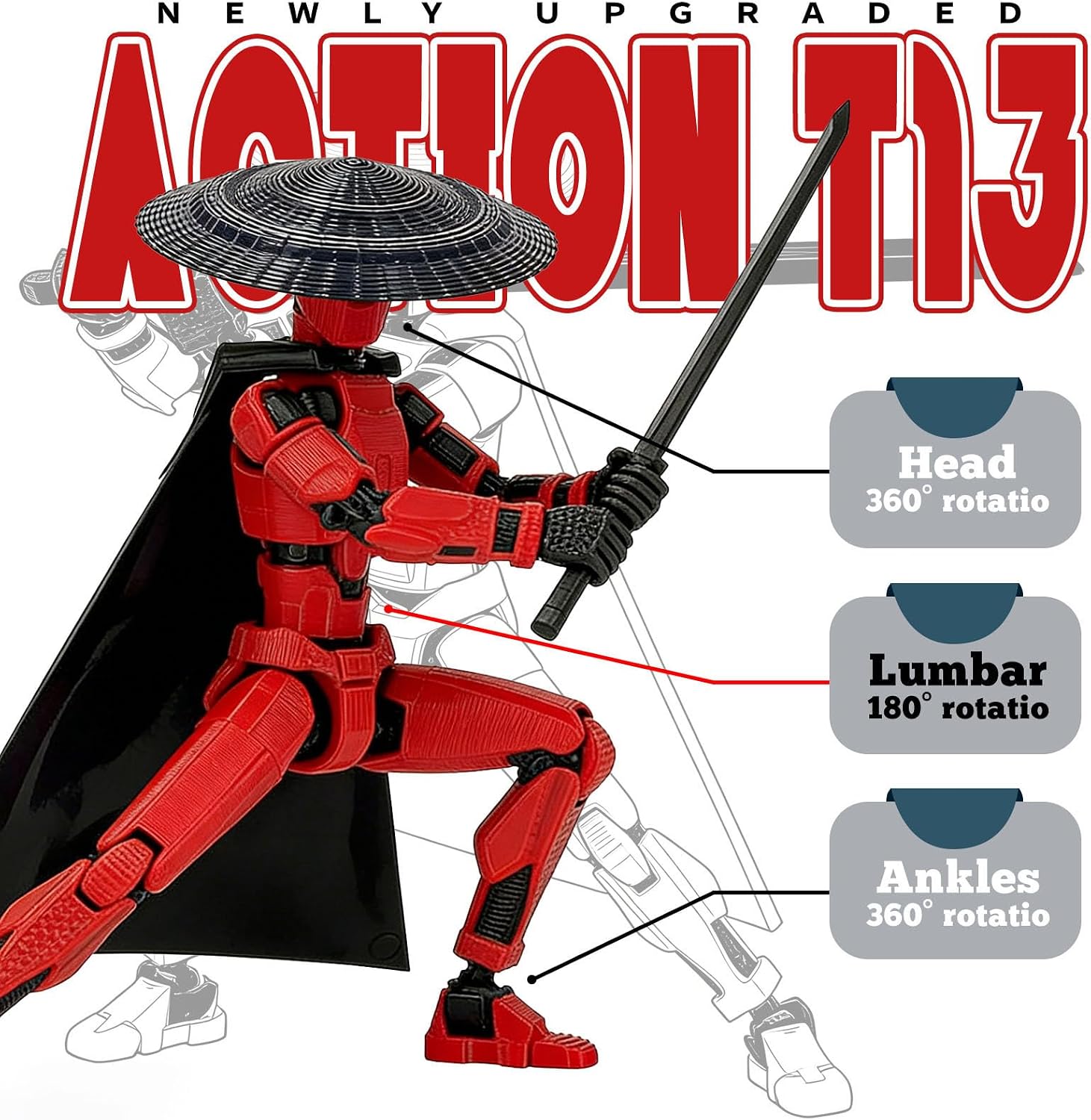 Already Assembled 13 Action Figure T, 3D Printed Multi-Jointed Movable Toy image 2