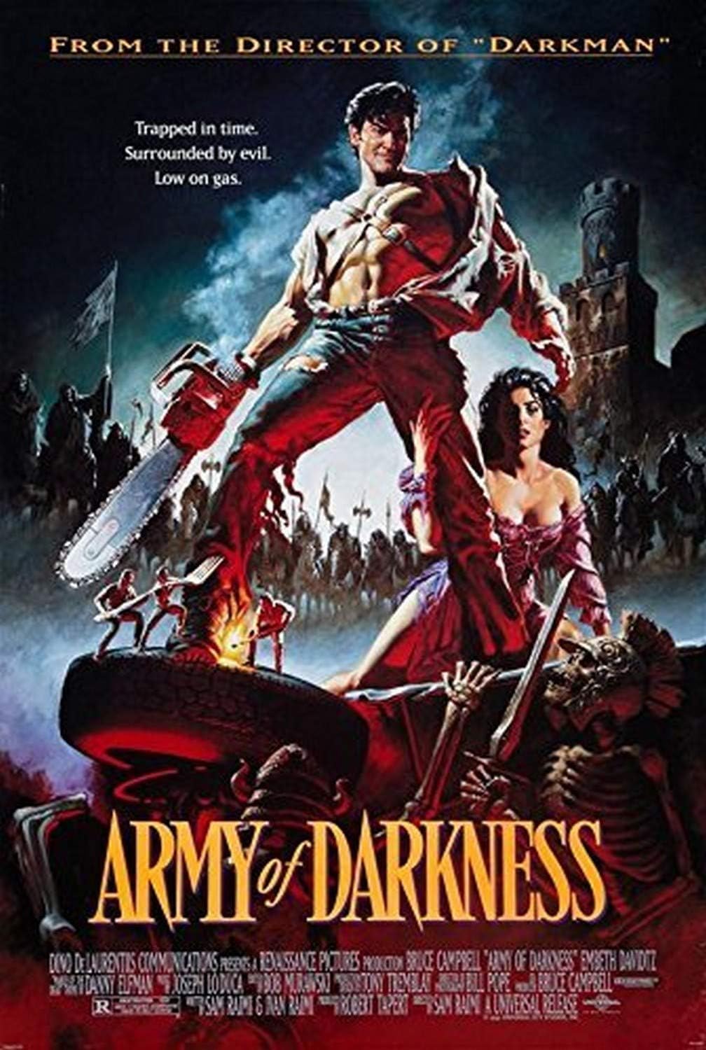 BUY ART FOR LESS Officially Licensed Army of Darkness - Low on Gas 1993 Art Poster - 36 x 24 Inch - Decorative Print - Poster Paper - Ready to Frame