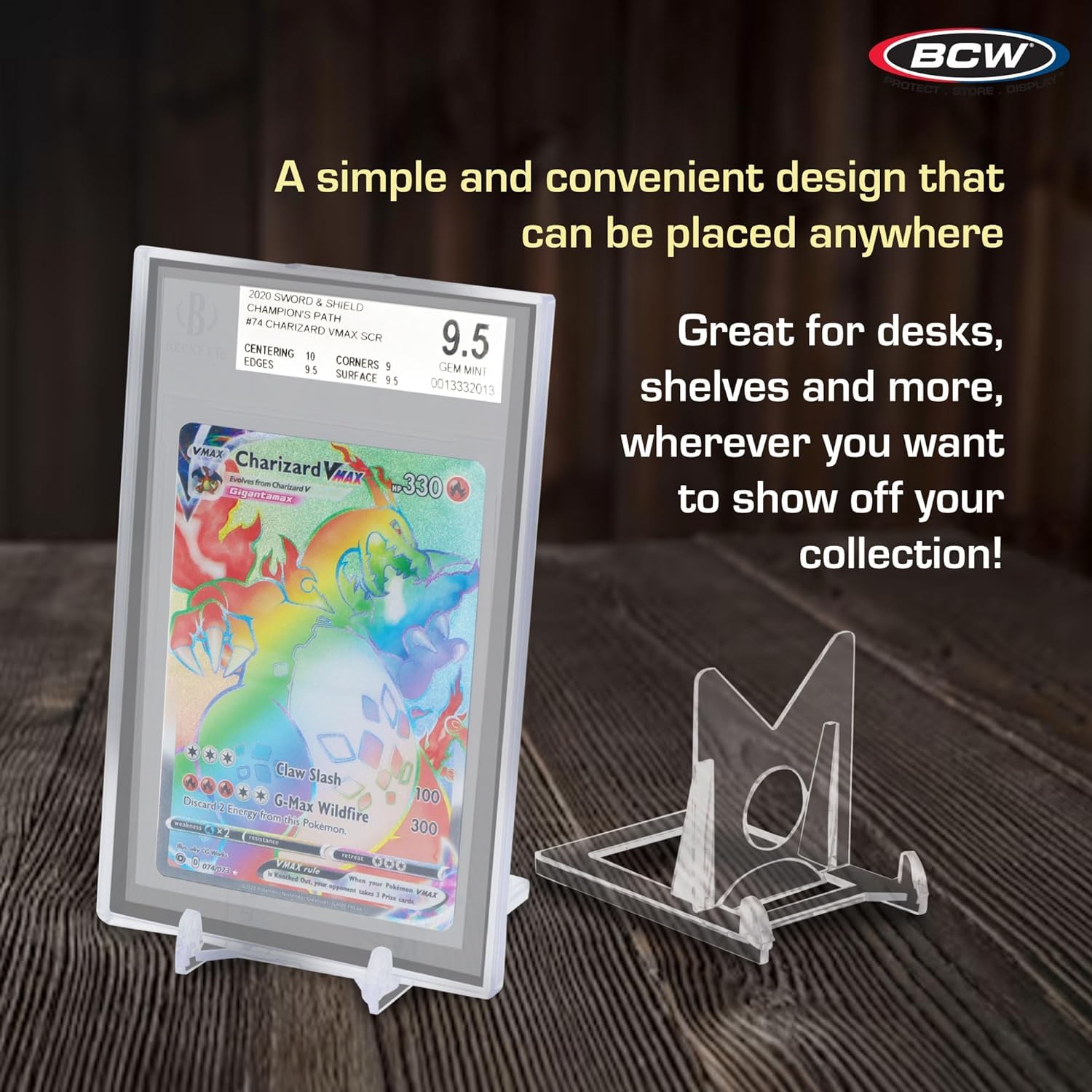 Amazon.com: BCW 2-Piece Card Display Stands | Showcase Top Loaders,  Magnetics, Screwdowns |Trading Card Display| Card Display Stand | Card Stand 