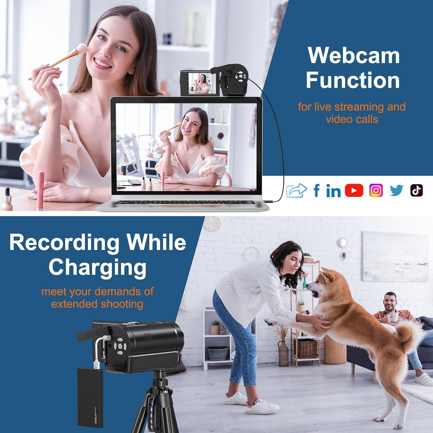 Camcorder connected to laptop as a webcam