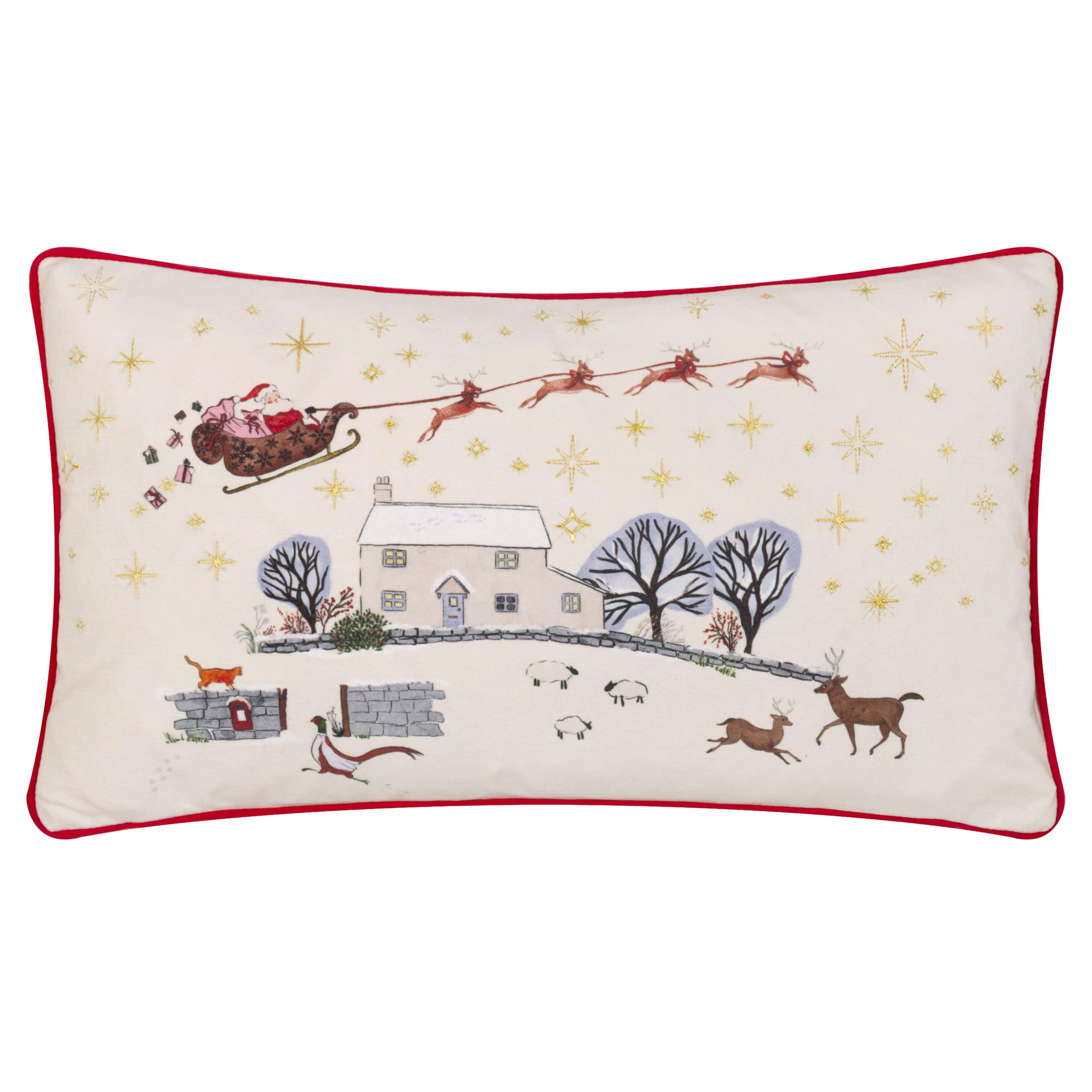 B&Q - Furn. Cotswold Christmas Embroidered Velvet Cushion Cover