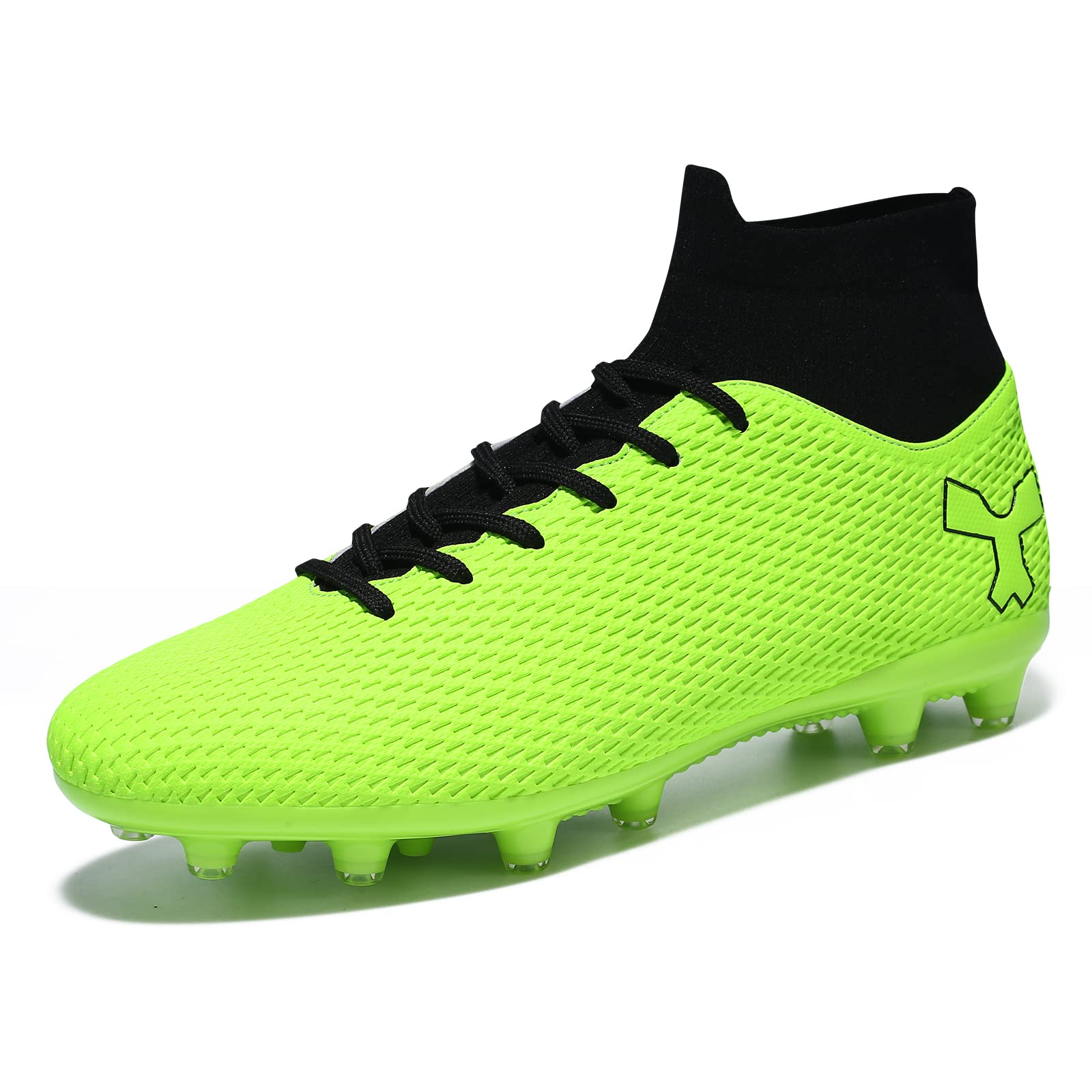 Men's Soccer Cleats Football Cleats for Mens Big Boys High-Top Spikes Shoes for Youth Professional Training Turf Indoor Outdoor Sneaker