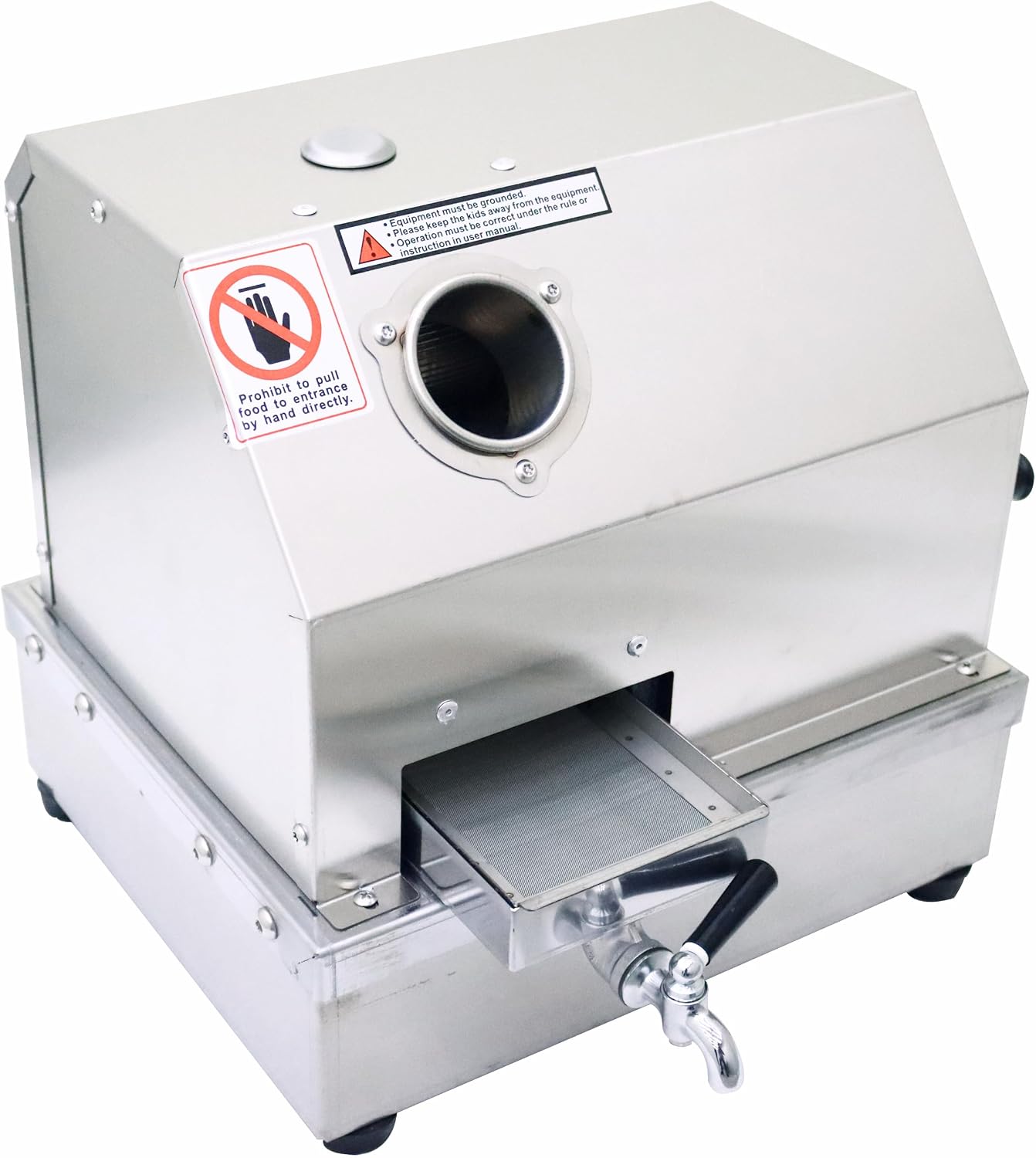 Commercial Manual Sugarcane Juice Extractor - 330LBS/H High Output, Stainless Steel Sugar Cane Juicer Machine with 3 Rollers and 2.4" Inlet, for Home/Commercial Use