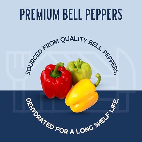 Miniatura 3 de Harmony House Pimientos secos mezclados, cortados en cubitos - Verduras deshidratadas para cocinar, acampar, suministros de emergencia y más