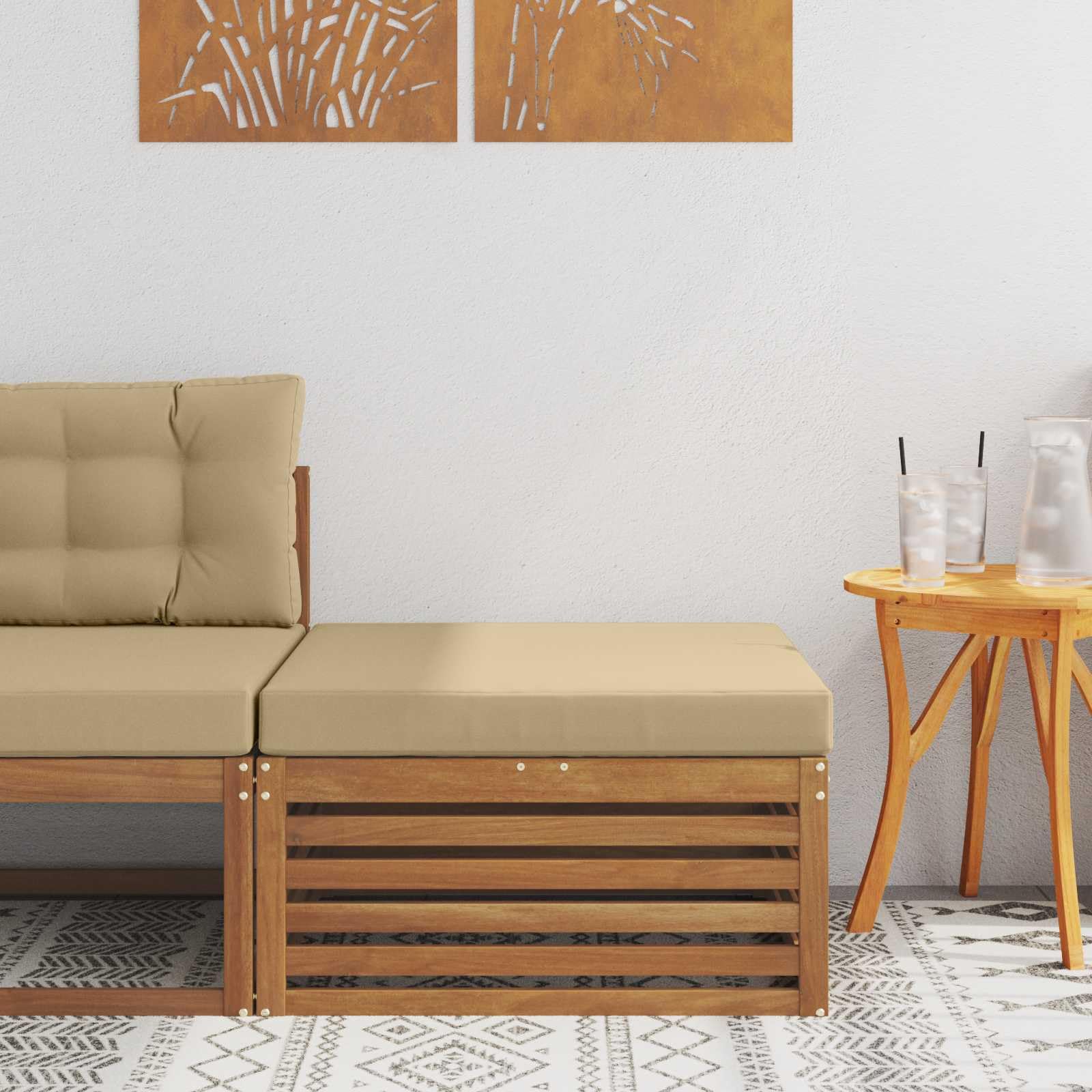 Fengshui Taboret do siedzenia na zewnątrz drewno akacja naturalna