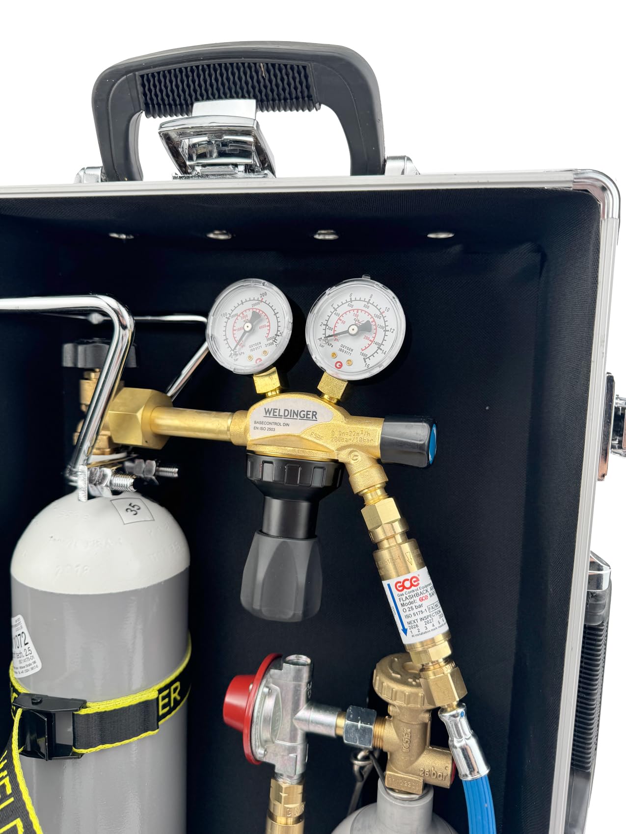 Lötfreund PROFESSIONAL PROPAN - HARTLÖT- UND KLEINSCHWEISSGERÄT mit 2L O² 0,5kg Propanflasche 3 m Schlauch im Koffer