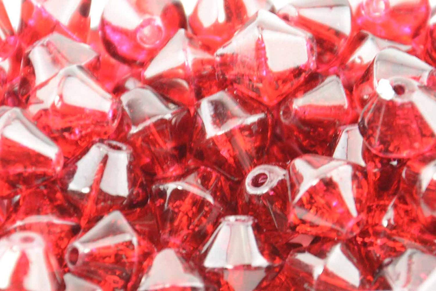 8mm Bicone Crystal Beads with Colour Choice - Hand Made Bead Craft Jewellery Bracelet Necklace Making (Red, 10 Packs)