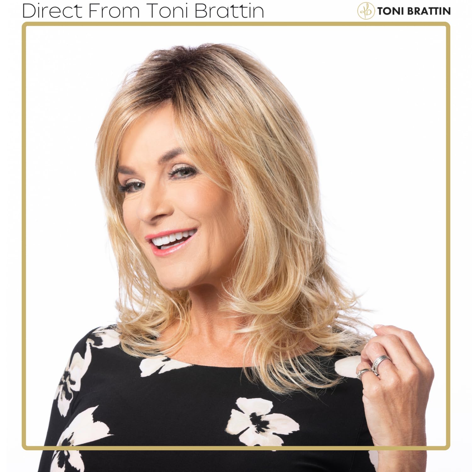 Toni Brattin Ravishing Wig - Shoulder-Length Cut with Softly Waved Cascading Layers - Heat-Friendly Synthetic Fibers Look & Feel like Natural Hair - Adjustable & Comfortable (Black, Plus)
