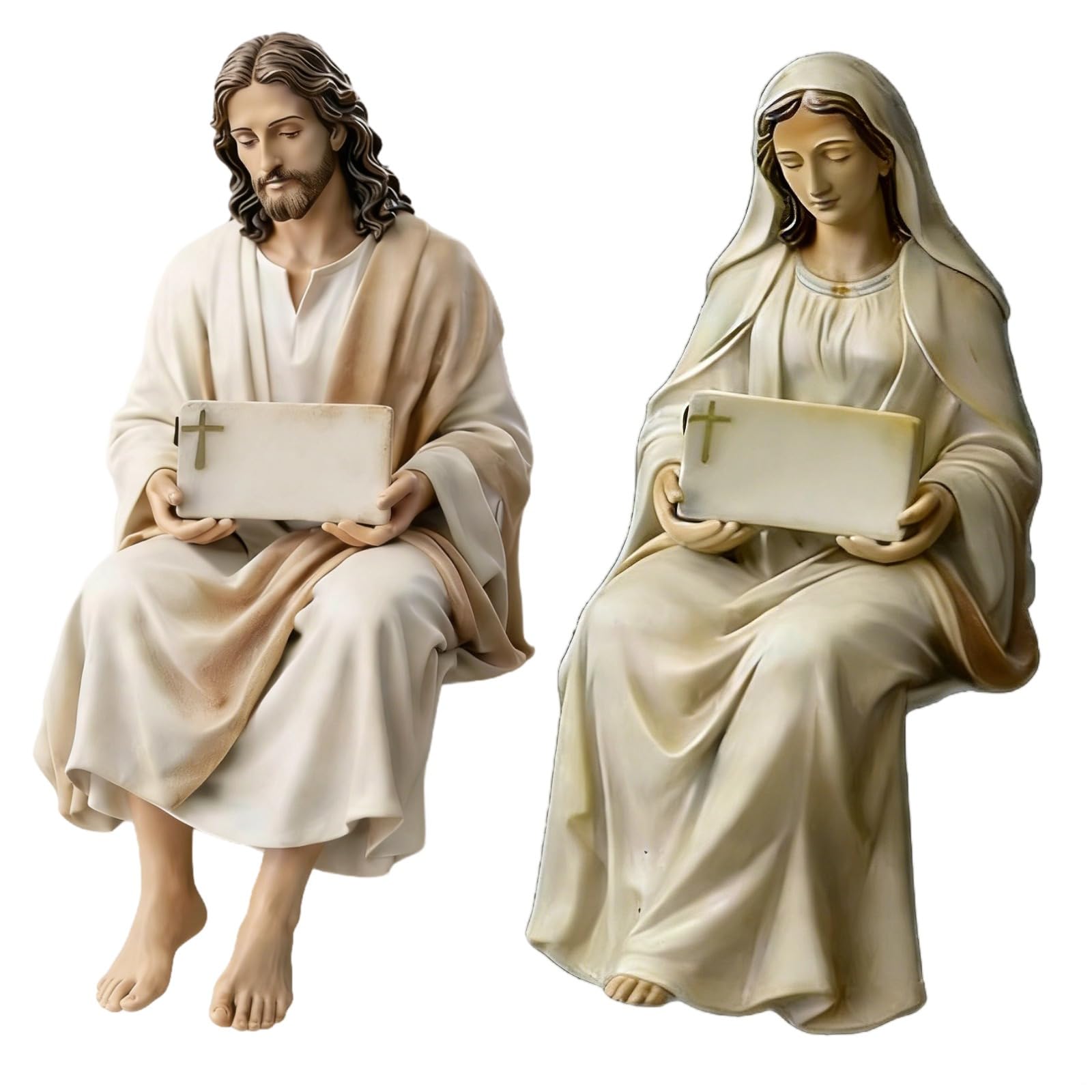 Lot de 2 petites statues de 6 cm à offrir, figurine religieuse de protection pour conducteurs