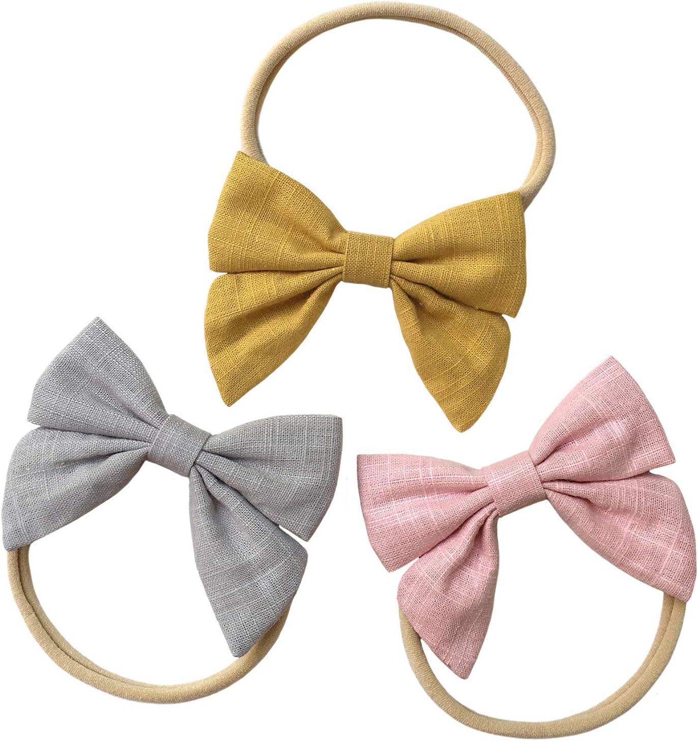 Baby Girl Headbands and Bows, Super Soft & Stretchy Nylon Hairbands For Newborn Infant Toddler by Cherssy