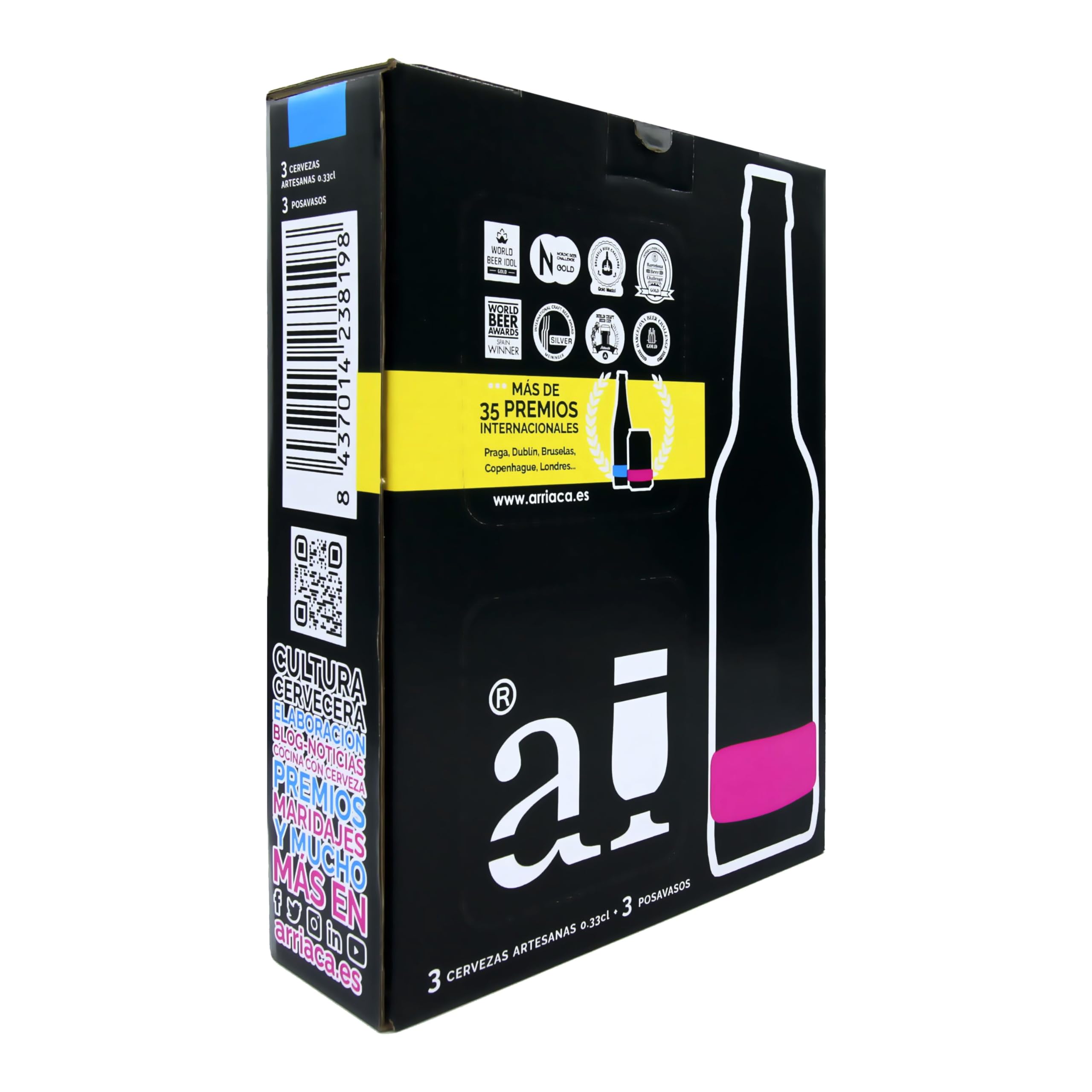 Cerveza Artesana Arriaca Estuche Pack Regalo Degustación 3x33cl (Caja de 8 estuches)