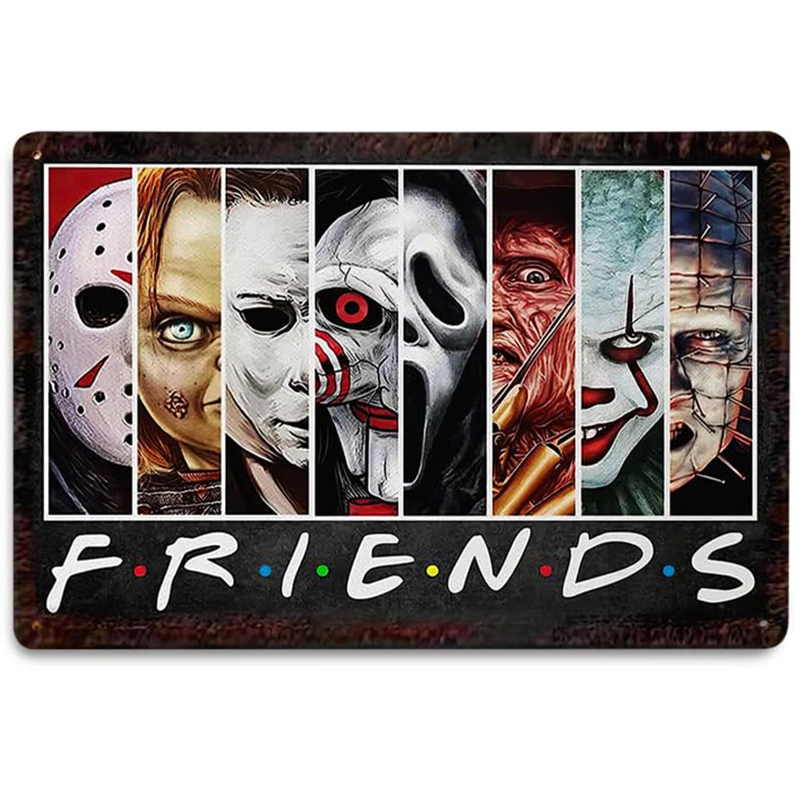 Halloween Horror Movie Cast Metal Sign Vintage Wall Definitions 30x20cm