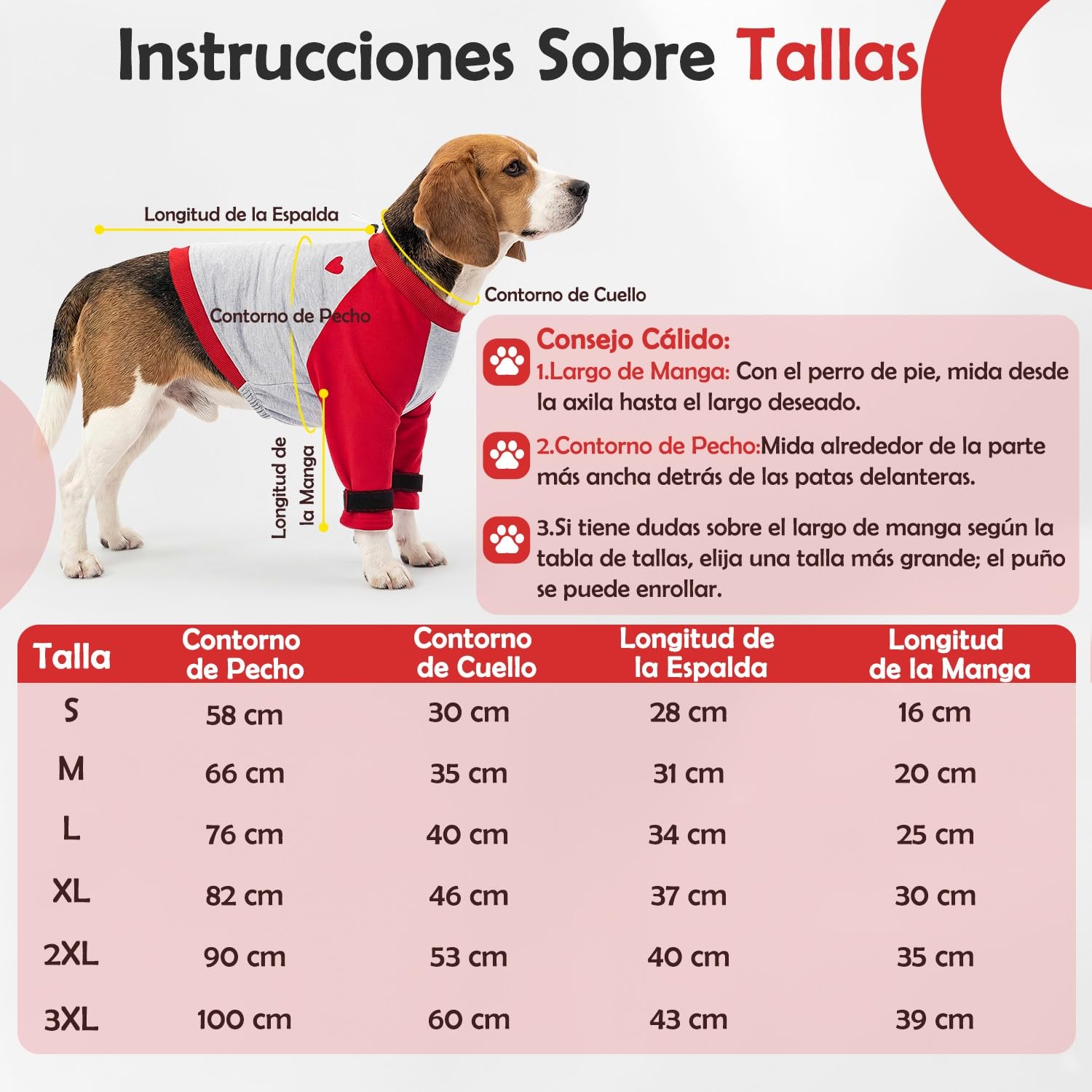 SlowTon Traje de Recuperación para Patas Delanteras de Perro – Protector de Codo de Manga Larga con Forro Polar Grueso para Evitar el Lamer y Morder, Ideal para Cuidado de Heridas