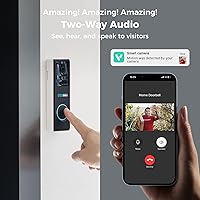 Vista 6 de Sovmiku D2A Alexa Timbre de Video Inalámbrico Resistente al Agua con Batería para Vigilancia del Hogar con Campanilla, Carga 4 Veces para 1 Año