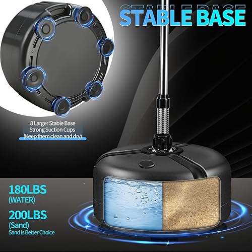 Miniatura 5 de Saco de boxeo con soporte, bolsa refleja con guantes de boxeo, bolsa de boxeo para adolescentes y adultos, altura ajustable, bolsa de velocidad para