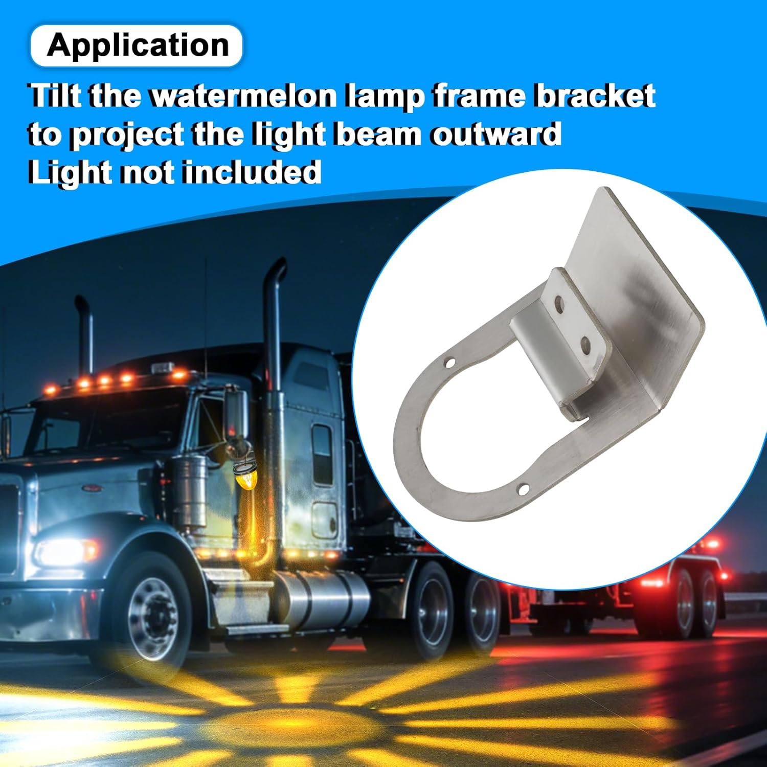 Alpha Rider Watermelon Under Glow Frame Bracket Watermelon Frame Bracket Angled Mount Clamp Universal Clamp Style Mount With Stainless Steel For Universal Truck RV 1pcs