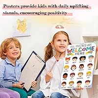 Vista 5 de FLYAB Tabla de sentimientos para niños – 11.2 x 16.5 pulgadas, decoración de aula de emociones elementales, póster de aprendizaje de salud mental