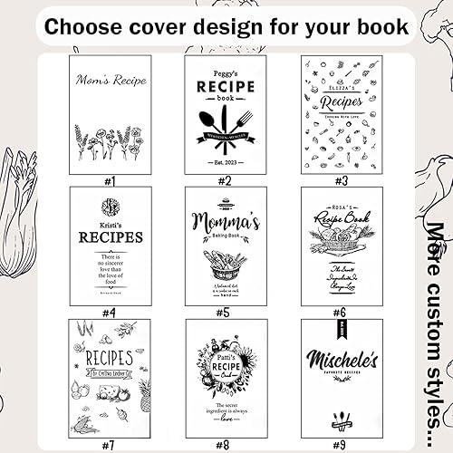 Miniatura 4 de Handmade Leather Recipe Book, Personalized Engraving Name Journal Notebook, Custom Family Cookbooks,