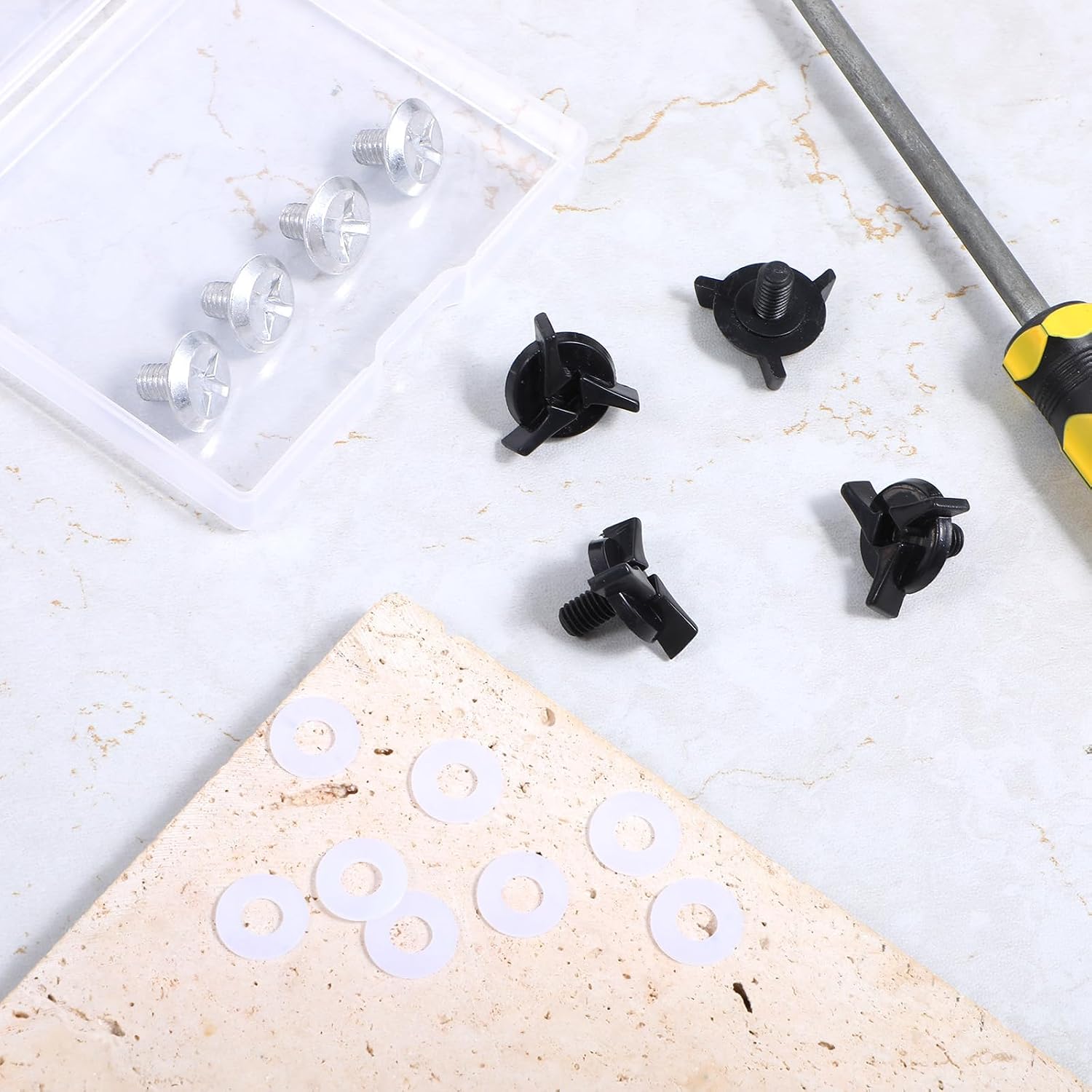 8 Pcs Motorcycle Helmet Visor Screws,Replacement Screw,Helmet Hardware Kit with Visor Clips Bolts for Bike and Motorcycle Helmets Accessories(Black, Silver)