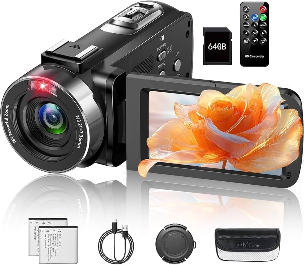 ビデオカメラYouTubeカメラ ウェブカメラ270度回転 3.0インチ IR Amazon | ビデオカメラ4K動画8000万画像数YouTubeカメラ ウェブカメラ