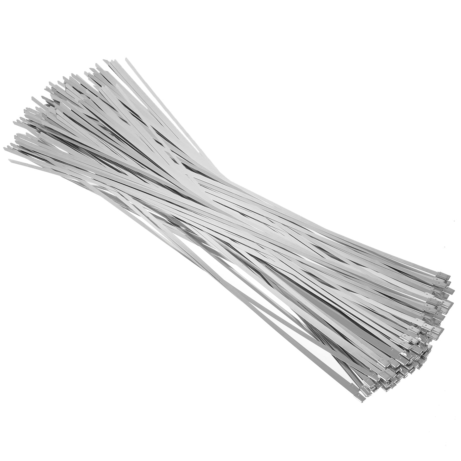 PATIKIL Metal Zip Ties 100 Pcs, 20 Inch Heavy Duty 304 Stainless Steel Self-Locking Cable Ties