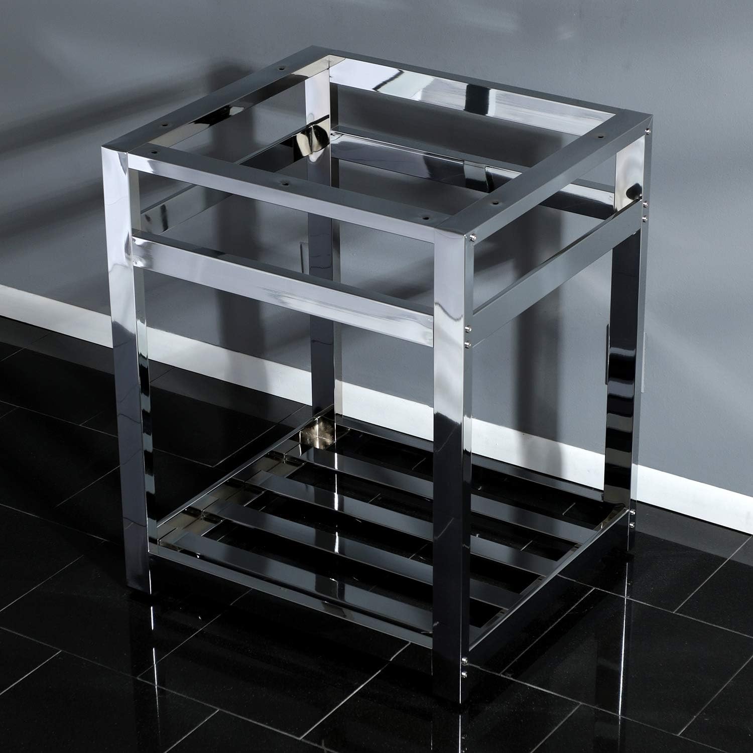 Polished Chrome 25" x 22" Steel Console Sink Base