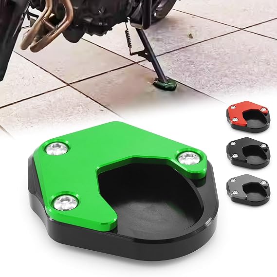 キックスタンド サイドスタンド 拡大延長パッドと互換性のあるKLX230 S R KLX150 KLX150 BF 2010-2023 オートバイサイドフットサポートプレートキックスタンドアクセサリー交換 Green