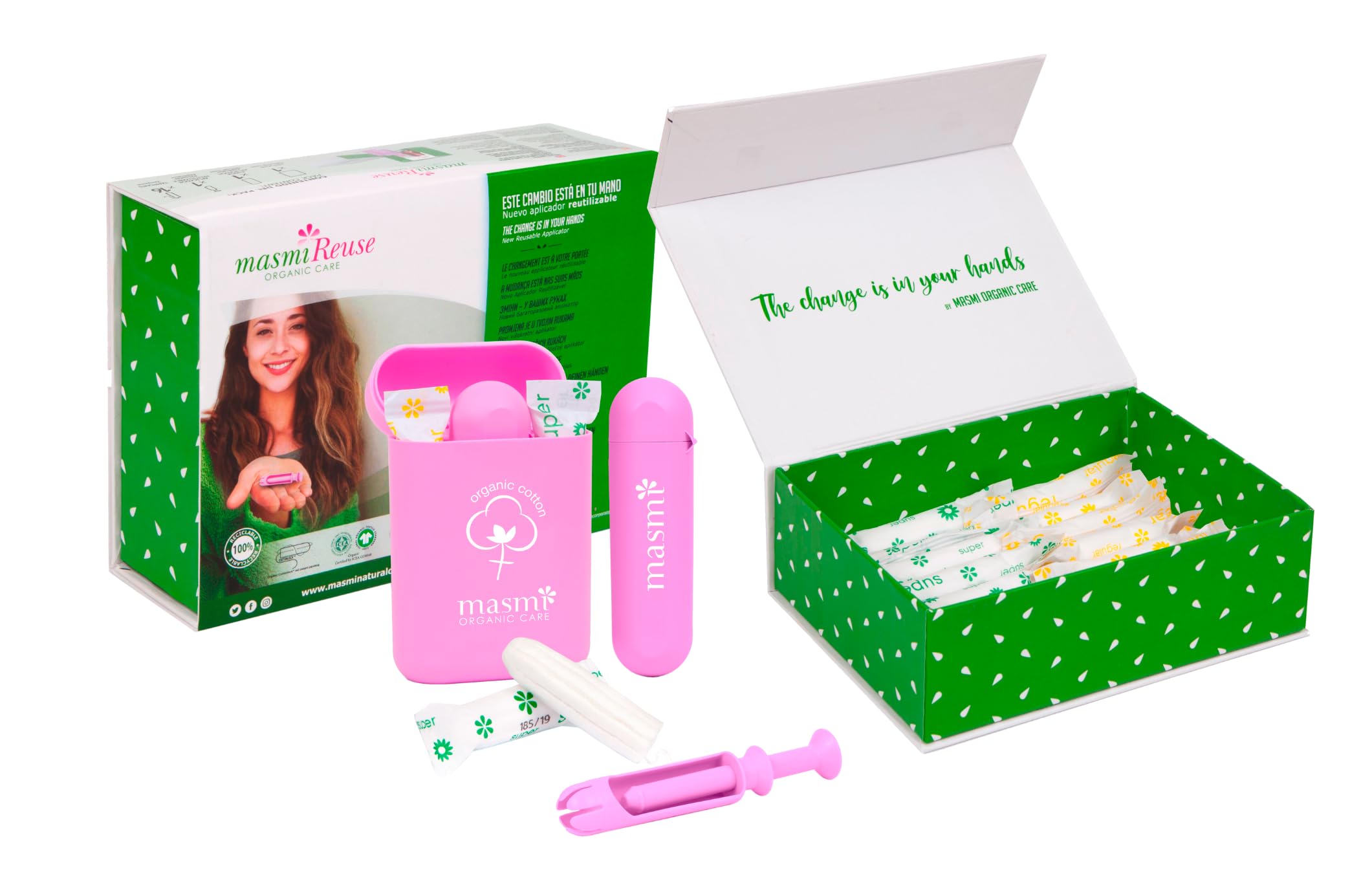 Bio tampony z aplikatorem do tamponów Classic & Super Bio Masmi