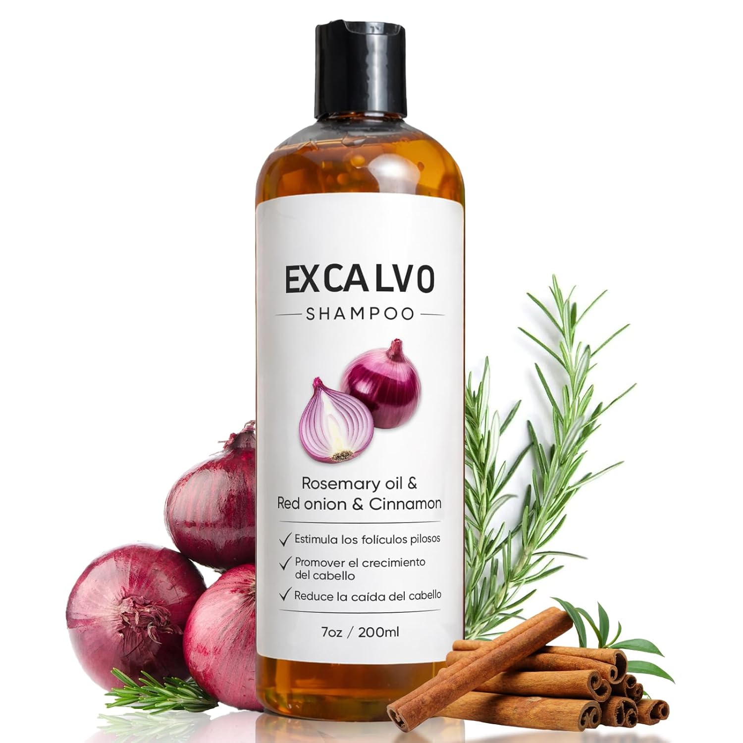 Shampoo, Onion Shampoo for Hair Growth, with Rosemary Oil & Red Onion & Cinnamon Extract, Prevent Hair Loss | Promotes Thicker Fuller Hair, 7oz/200ml (1)