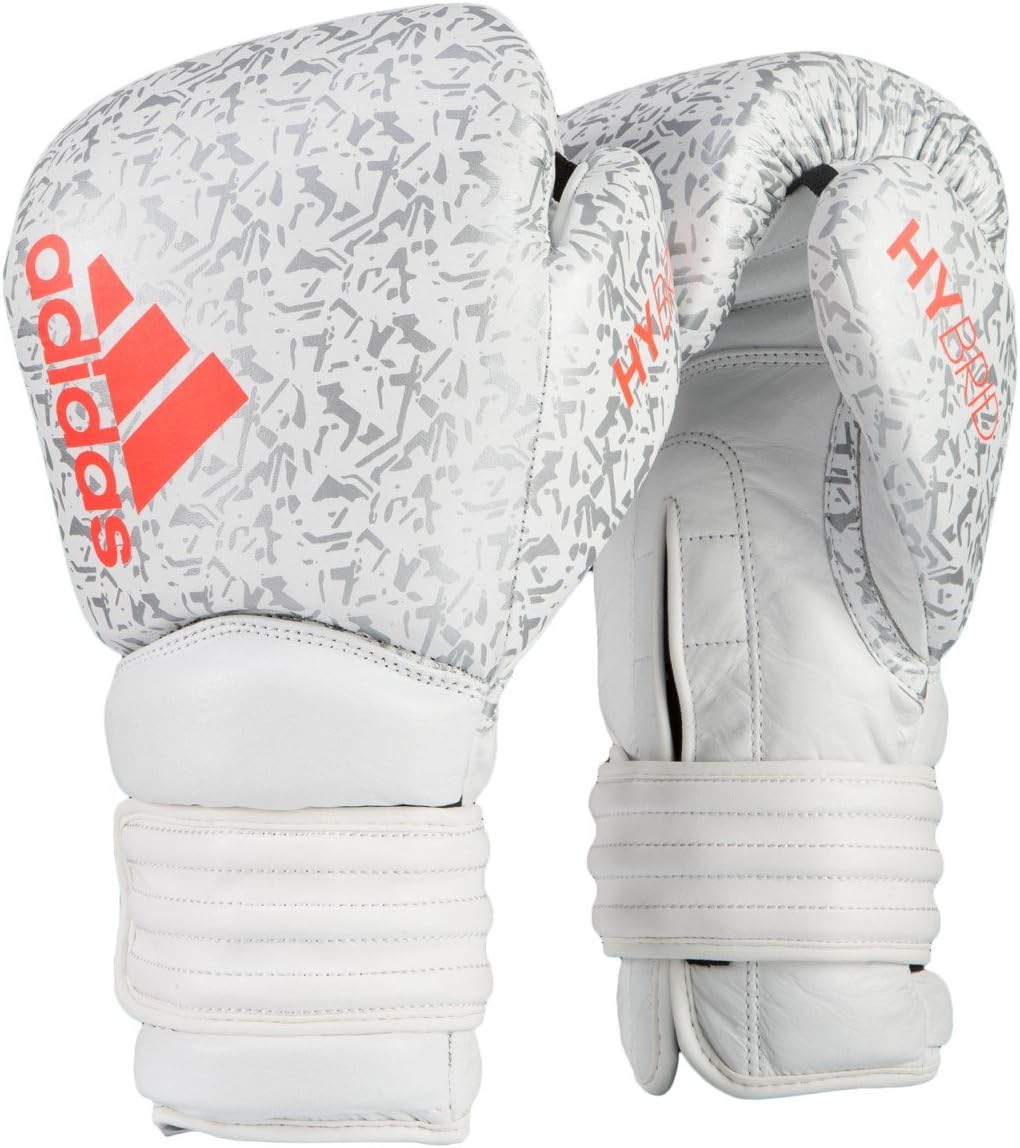 Guantoni da boxe adidas (Kick) Hybrid 300 bianchi, neri, argento
