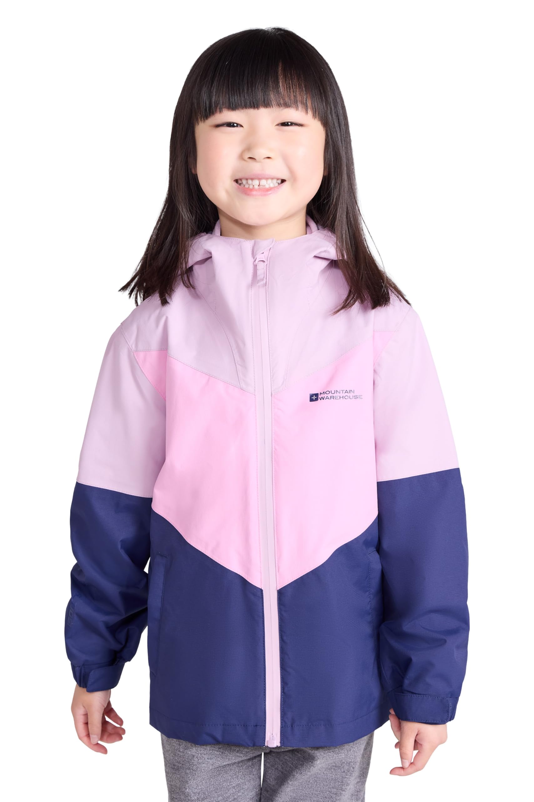 Mountain Warehouse Dark Blue Lightning 3 In 1 Kids Waterproof Jacket - Taped Seams Triclimate Jacket, Detachable Hood, Inner Fleece Kids Coat - For Spring Summer, Walking Kids Size 2-3 Years