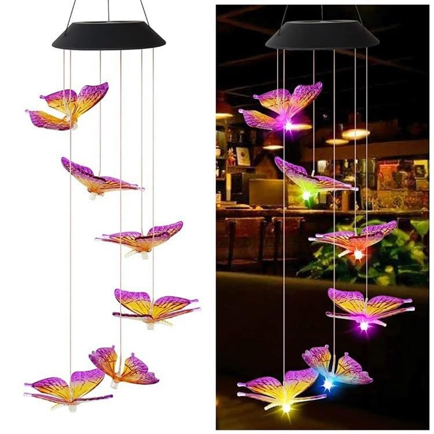 GIGAWATTS GW-515-B LED Butterflies Solar Light Outdoor & Indoor Decorative Hanging Lamp for Home and Garden Christmas Diwali Decoration (Pack of 1, 400g)-image-20