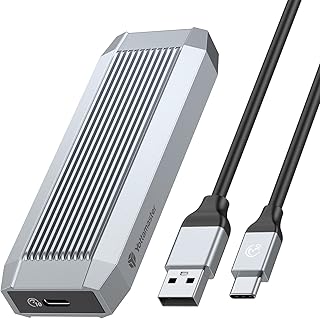 Yottamaster M.2 NVMe SSD Enclsoure Tool-Free, Aluminum USB C 10Gbps to NVME PCI-E M.2 External NVMe Enclosure Reader, NVME USB Adapter with Heatsink, Fits 2230/42/60/80 M-Key M&B-Key NVMe SSD