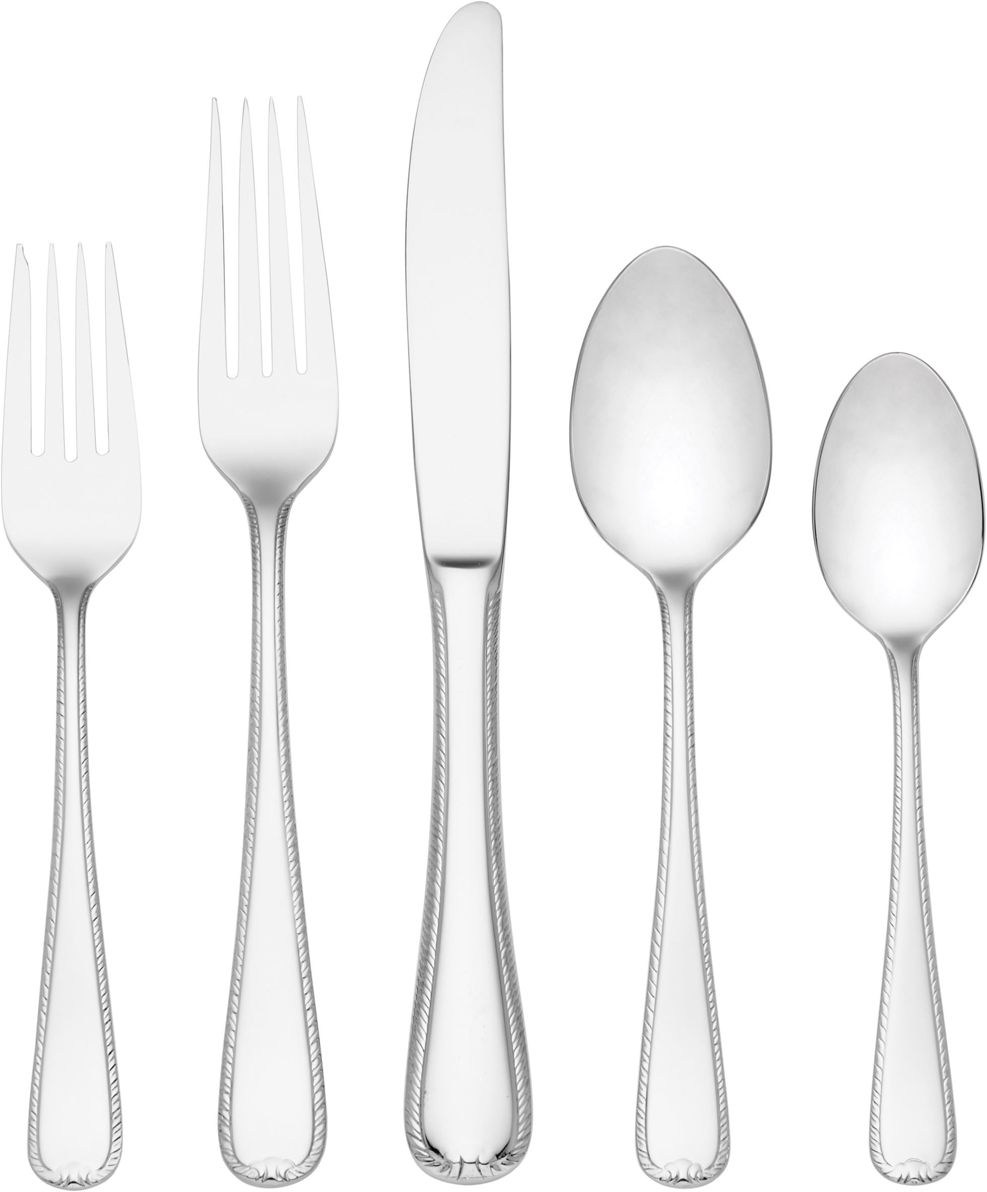Amazon.com | Gorham Ribbon Edge 89-Piece Flatware Set: Flatware Sets