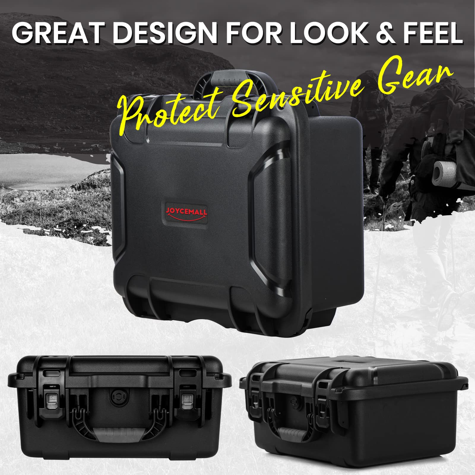Funda para cámara impermeable grande de 43 x 35,5 x 20,3 cm, caja protectora de cámara portátil y compacta a prueba de golpes con espuma insertada personalizable para drones, equipos de