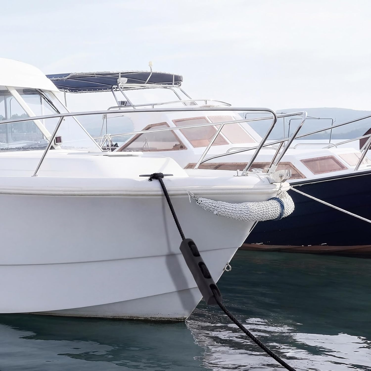 Seenelling 1 Pack Marine Rubber Boat Dock Line Mooring Snubbers for 13/16" to 7/8" Rope, Made of Rubber, Mooring Anchor Snubber Reduce Shock & Protect Dock Lines for Boats, Pontoon & Yacht