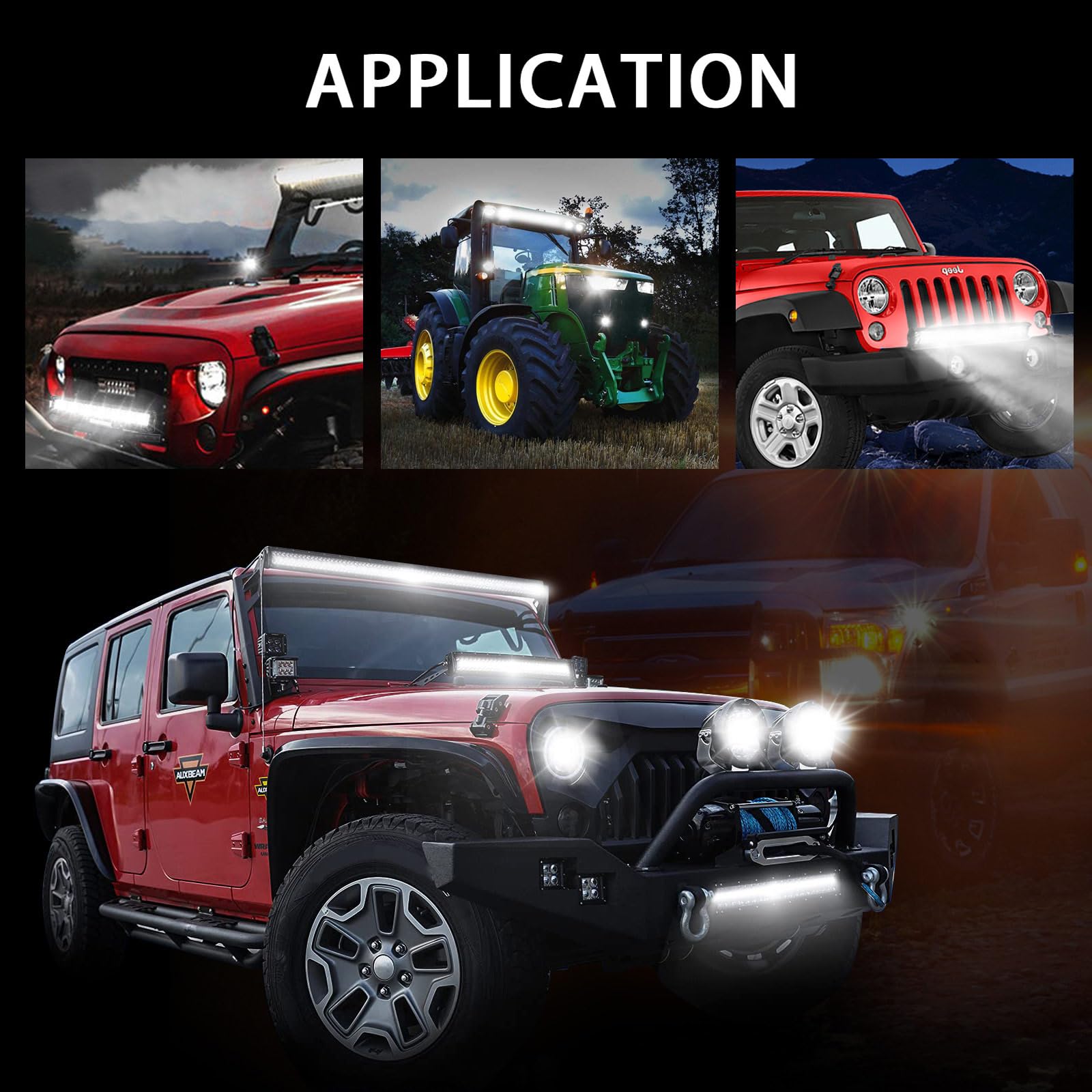 Willpower Barre LED 42 Pouces 540W Combinaison Spot et Flood Rampe LED pour 4x4 Voiture Camion Tracteur SUV ATV