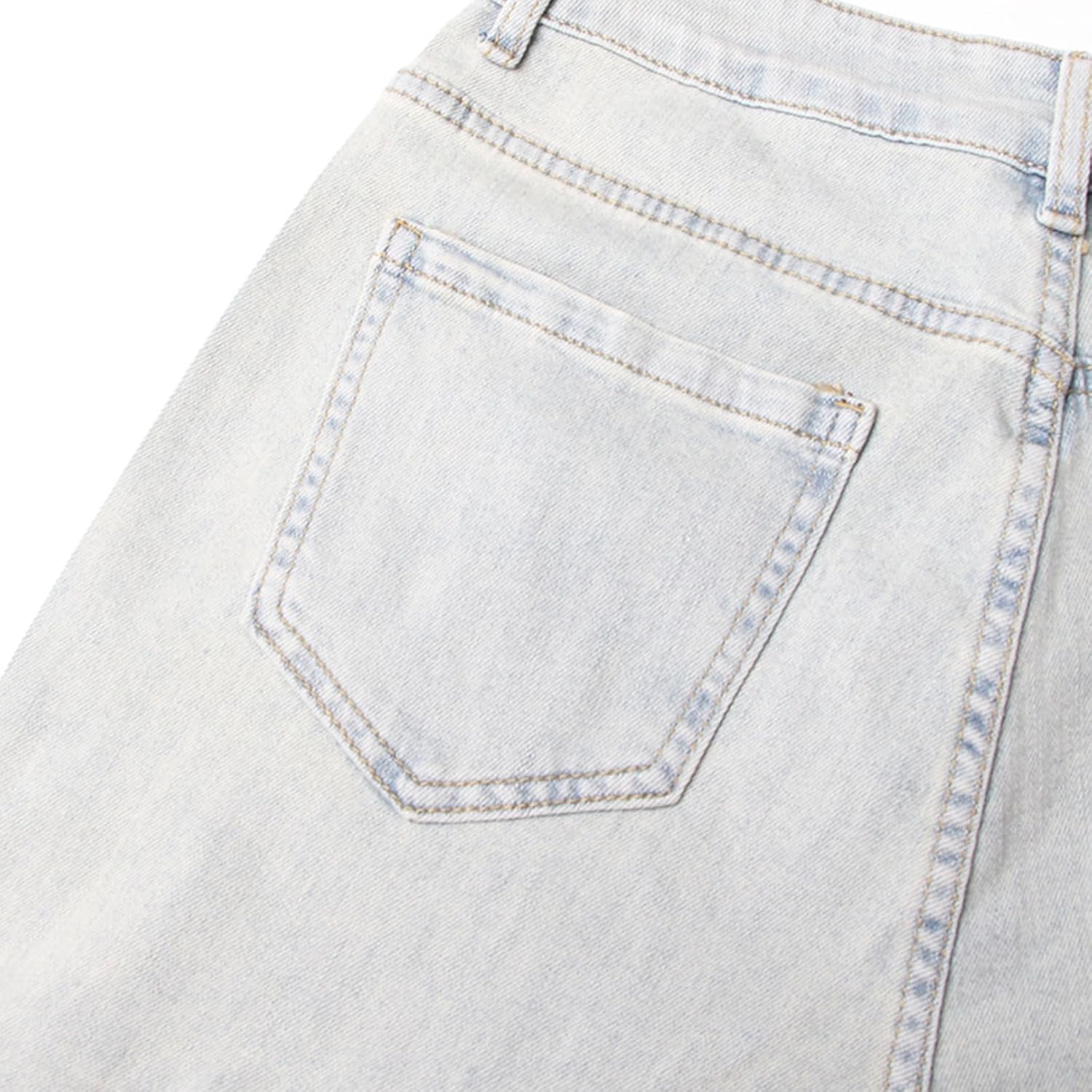 [RAMEMO] デニムパンツ ジーンズ パッチワーク 透かし彫り ロングパンツ レディース 個性的 デザイン性 ファッション IN