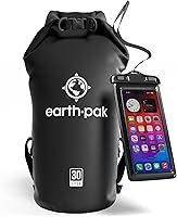 Vista 24 de Earth Pak Bolsa Seca Impermeable - Mochila Impermeable de Cierre Enrollable Superior Mantiene el Equipo Seco para Kayak con Funda Impermeable