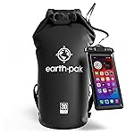 Earth Pak Waterproof Dry Bag - Roll Top Waterproof Backpack Sack Keeps Gear Dry for Kayak with Waterproof Phone Case