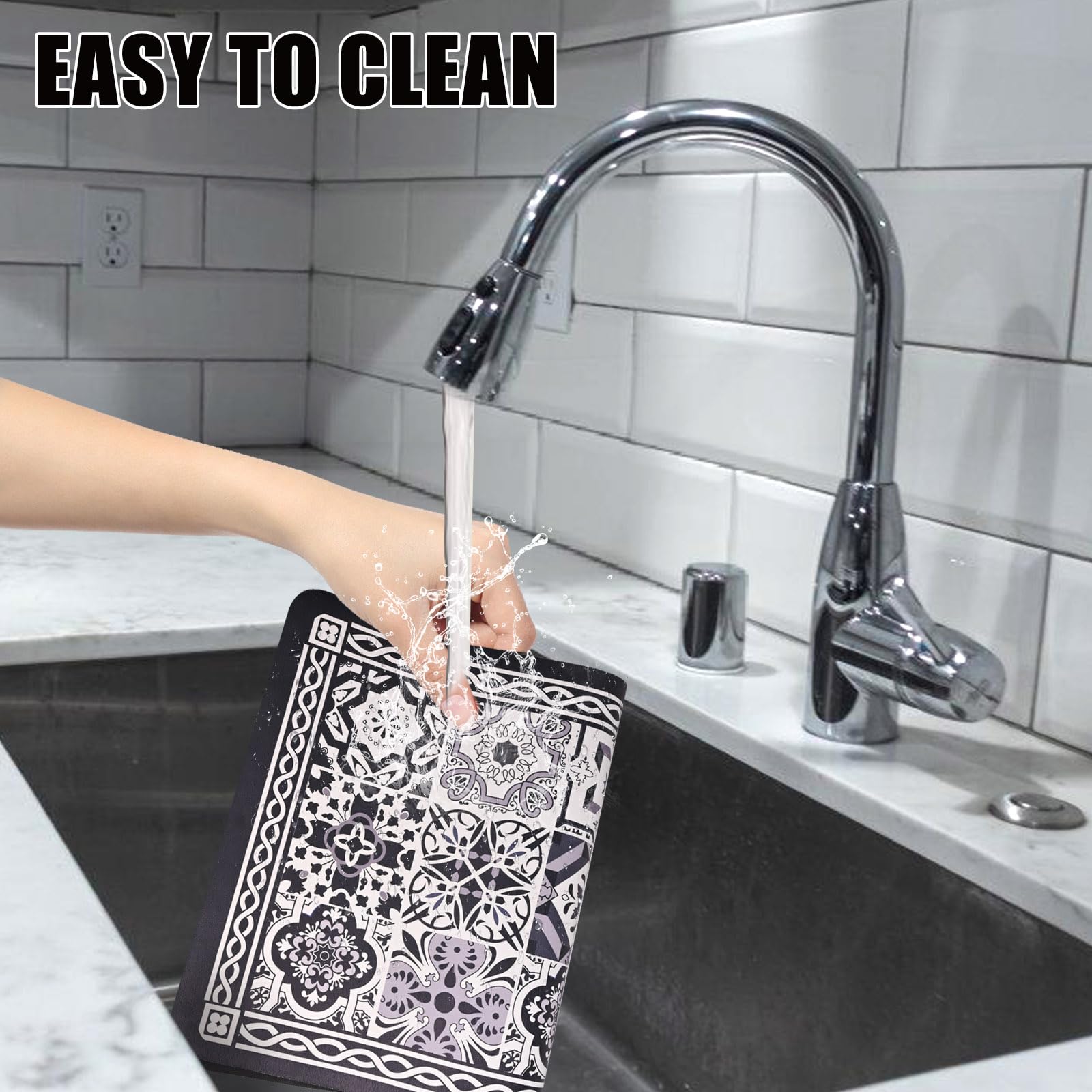 Tapis égouttoir Pour Lave Vaisselle Tapis Absorbant Machine à Café - 40x60 Cm - Terre De Diatomée - Antidérapant Tapis Machine Café