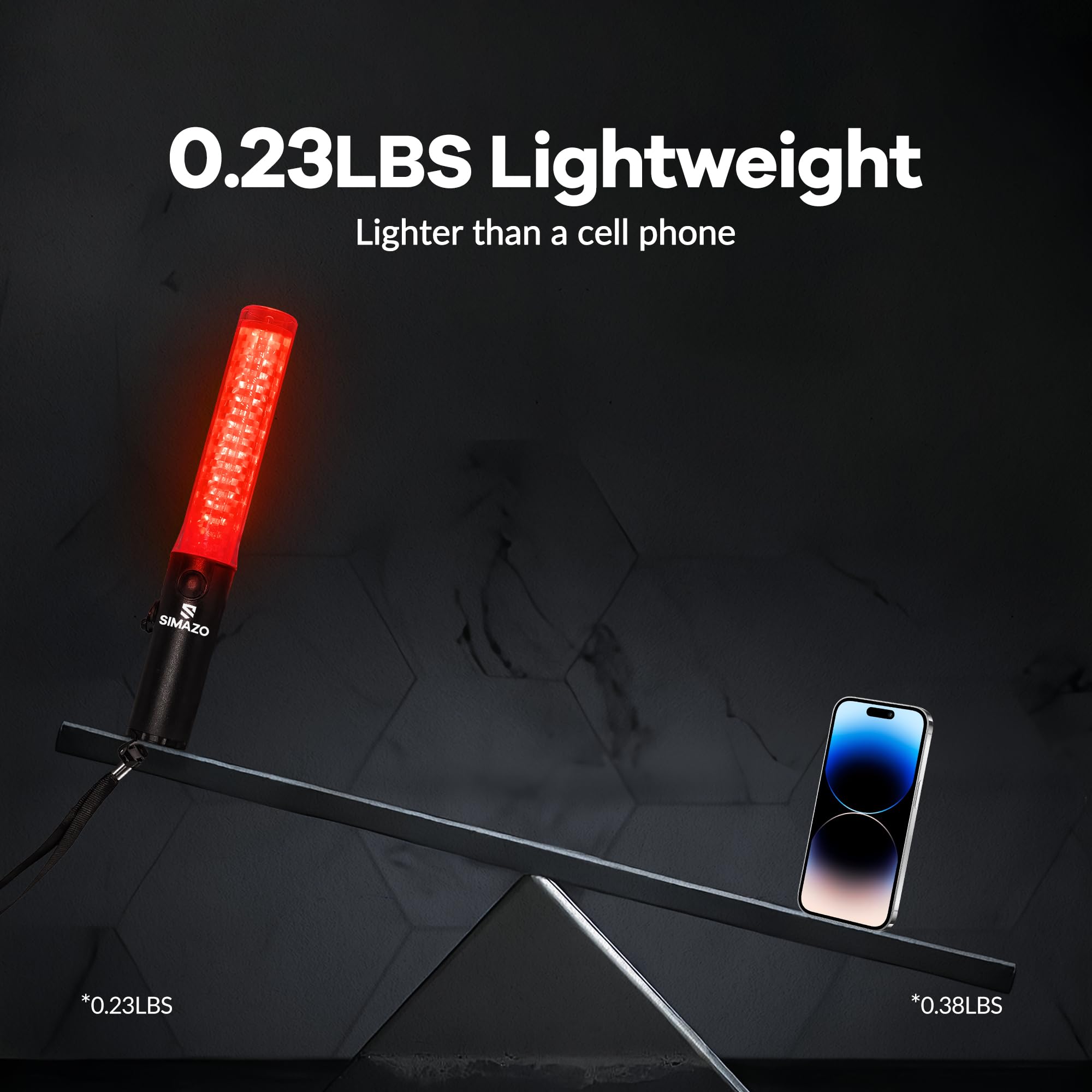 Baguette Lumineuse LED Rechargeable 54 Cm - Signalisation Routière, Sécurité Nocturne - Étanche Et Haute Visibilité - 12