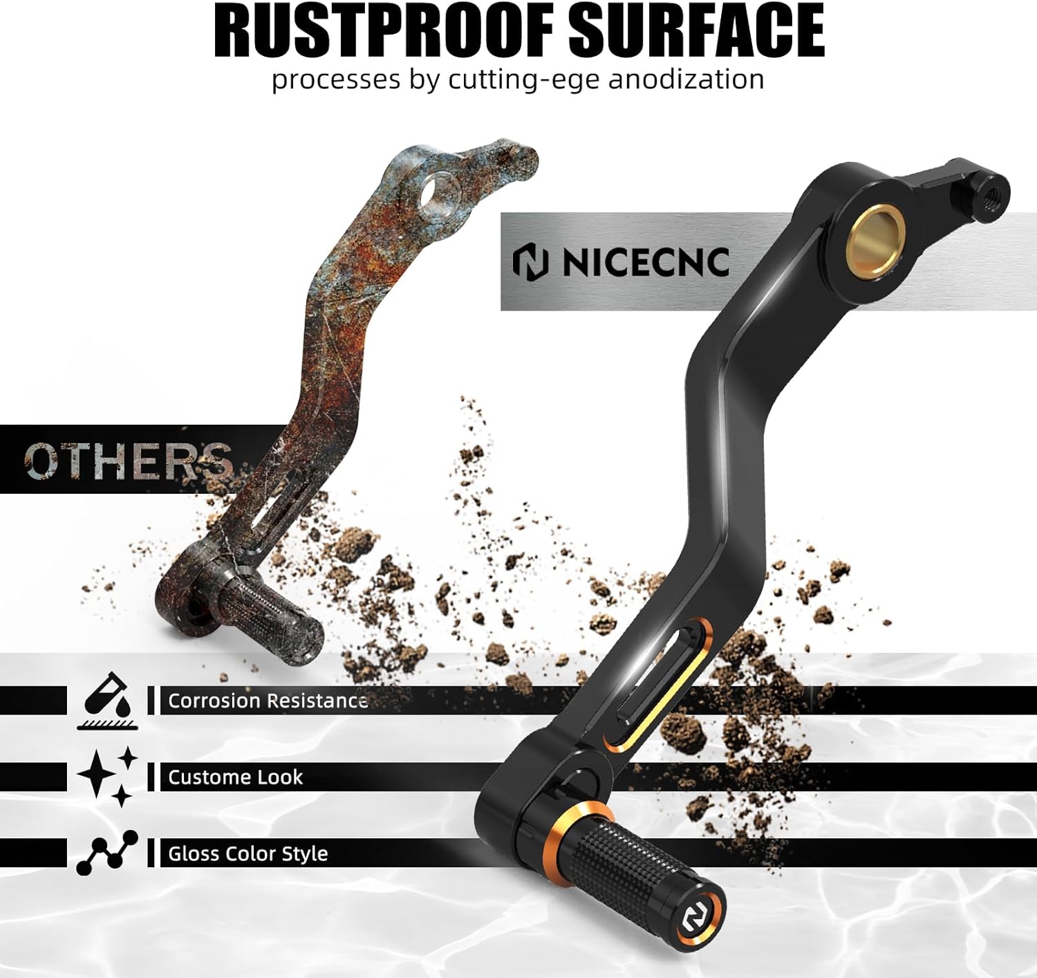 NICECNC Orange Gear Shift Lever Gear Stick Compatible with Harley Sportster S RH1250S 2021-2024, Replacement for 33600285