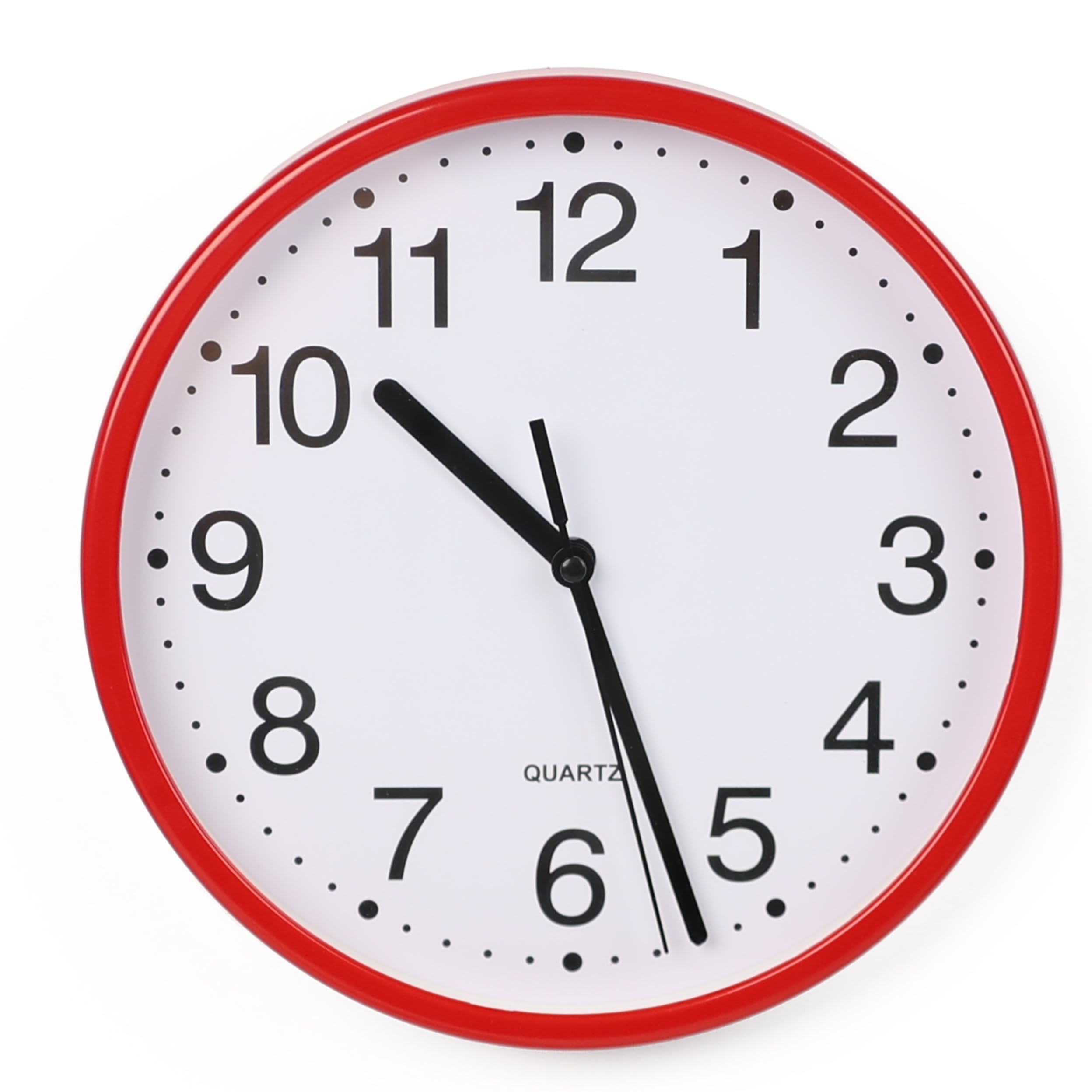 Divchi Red Wall Clock Silent & Non-Ticking Modern Battery Operated Digital Quiet Sweep Office Home School Kitchen Decor Clocks (Red)