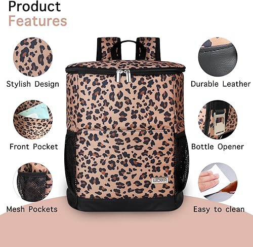 Miniatura 9 de Wolka Mochila enfriadora de 35 latas, mochila pequeña aislada a prueba de fugas, ligera, suave, impermeable, para playa, campamento, senderismo,