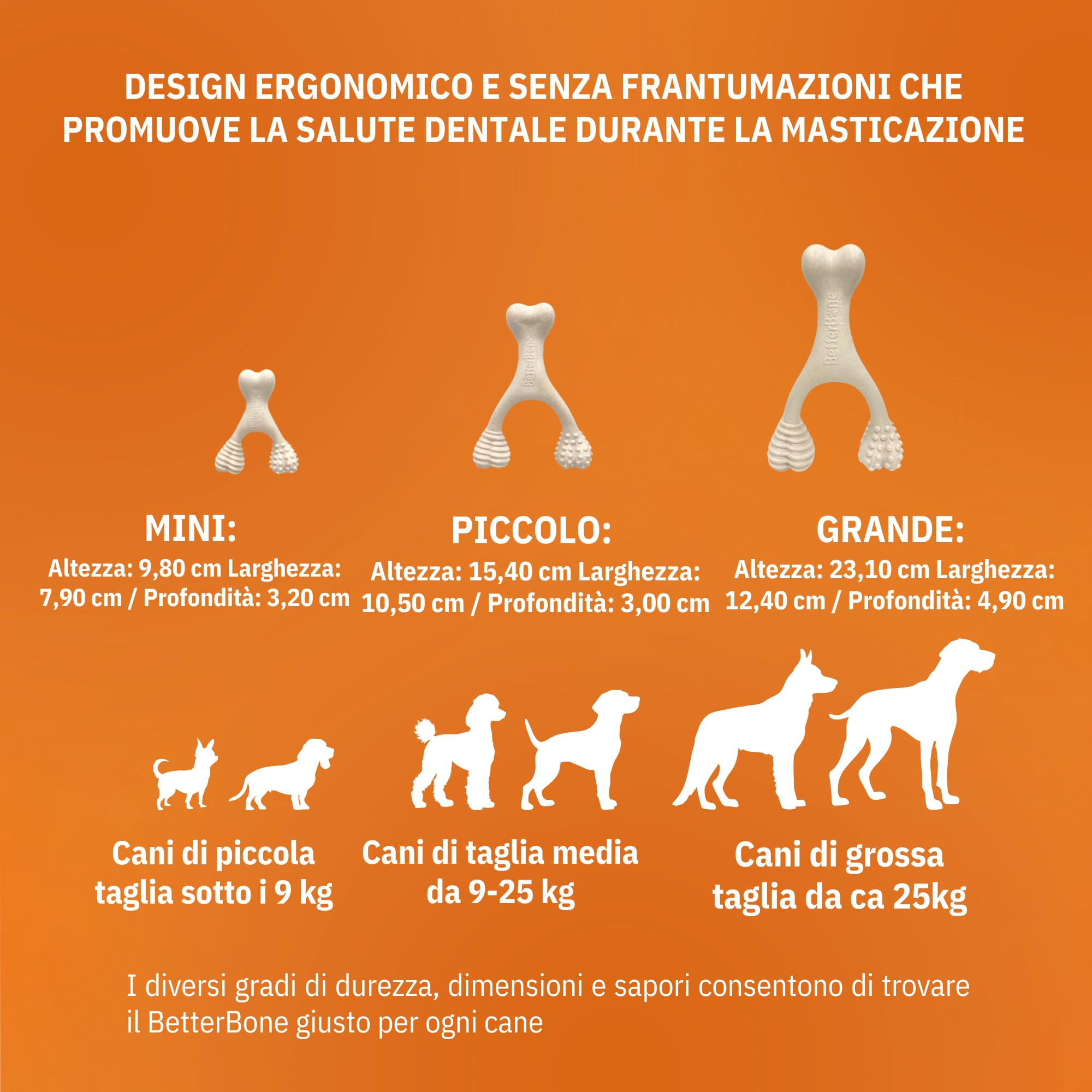 BetterBone - Giocattolo per cani da masticare – Large Hard Classic – Veggie Ossa da masticare per cani senza nylon e OGM a base di cellulosa – Giocattolo da masticare extra duro – gusto neutro – Senza