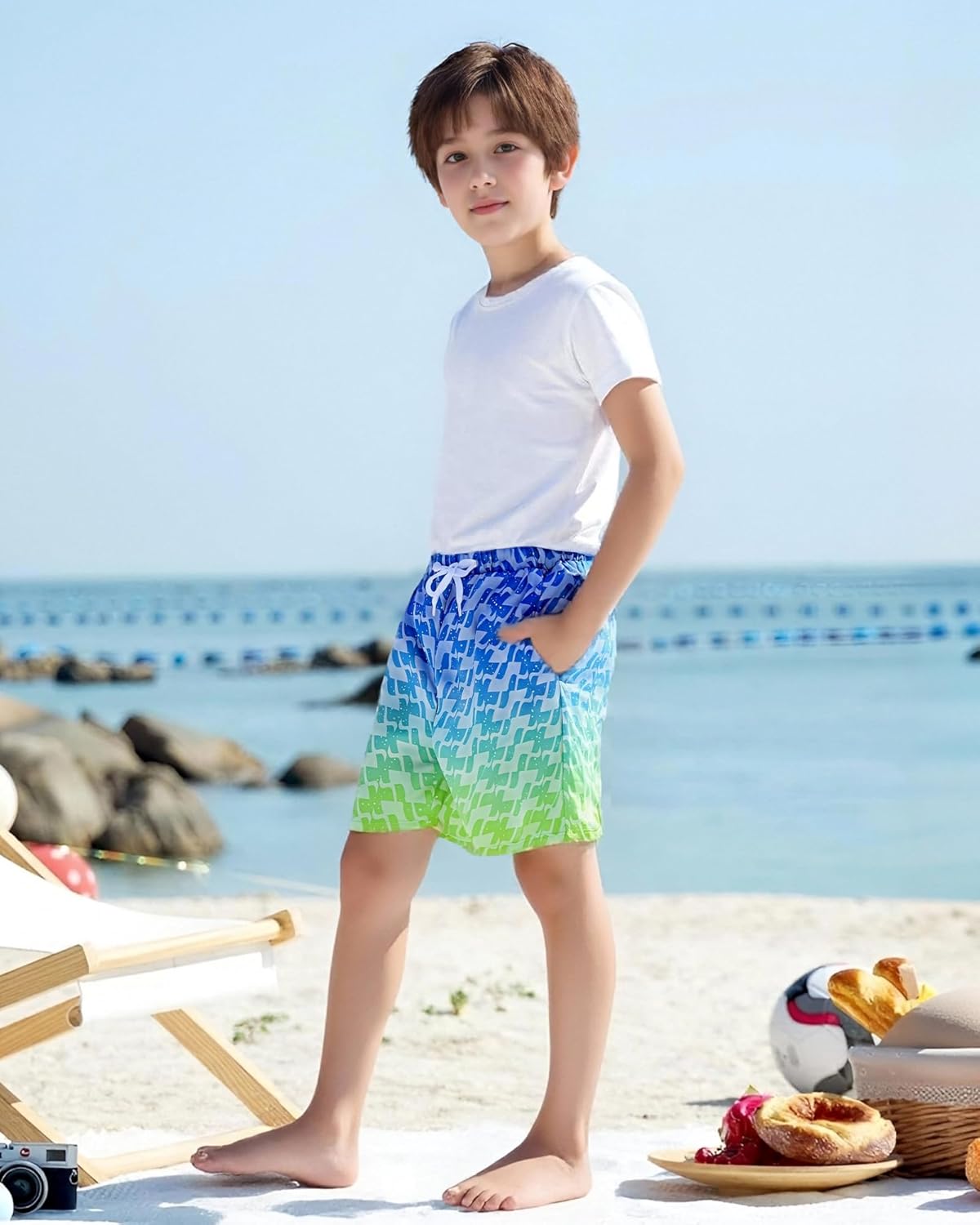 Boys Swim Trunks with Compression Liner Quick Dry Beach Shorts Big Kids Bathing Suit Board Shorts Swimwear 5-16Y - Image 3